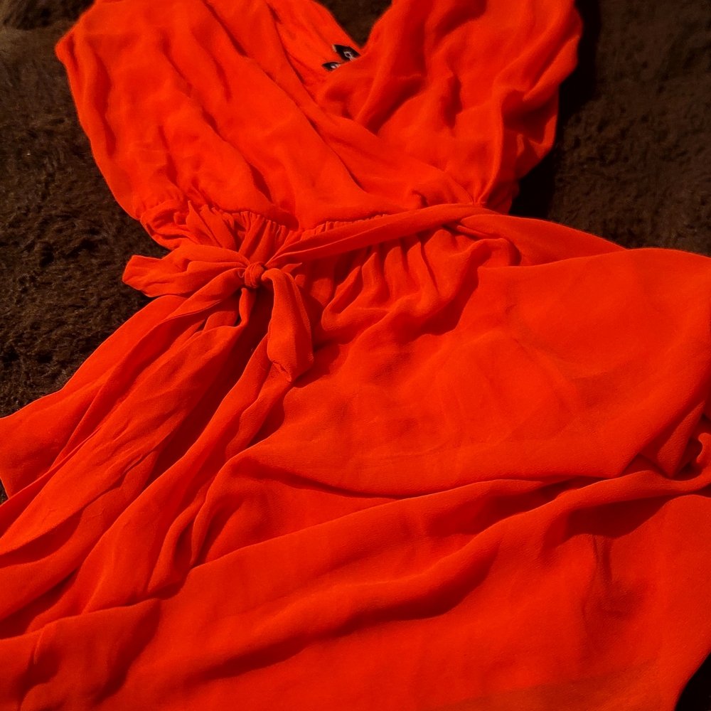 bebe Vibrant Orange Maxi Dress